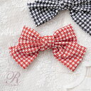【SALE】 千鳥柄リボンバレッタ レディース 服飾小物 アクセサリ- 雑貨 ヘッドアクセサリー Rose DearMyLove 春 夏 秋 冬 レッド ブラック F フレンチガーリー 量産型 ガーリー 千鳥 ヘアアクセ 上品 夢展望