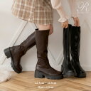 タンクソールロングブーツ レディース 靴 靴下 靴関連 ブーツ ミドルブーツ ロングブーツ Rose DearMyLove 秋 冬 ブラック ブラウン 22.5...