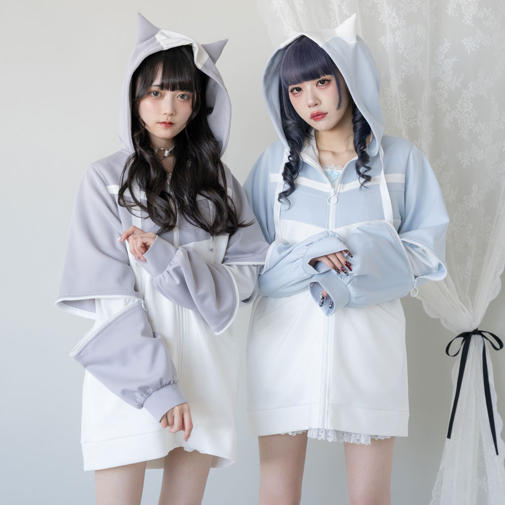 楽天市場】【SALE】 小悪魔ジャージデザインロングパーカー 楽天市場】【SALE】 小悪魔ジャージデザインロングパーカー