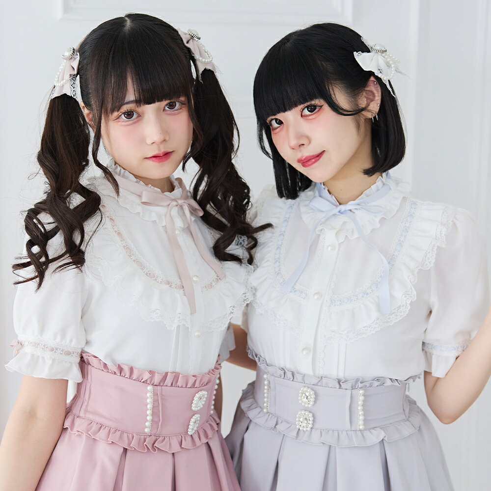 楽天市場】フリルはしごレースリボンヨークブラウス : 夢展望 YUMETENBO
