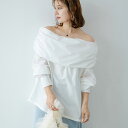 【SALE】 ブロードオフショルブラウス