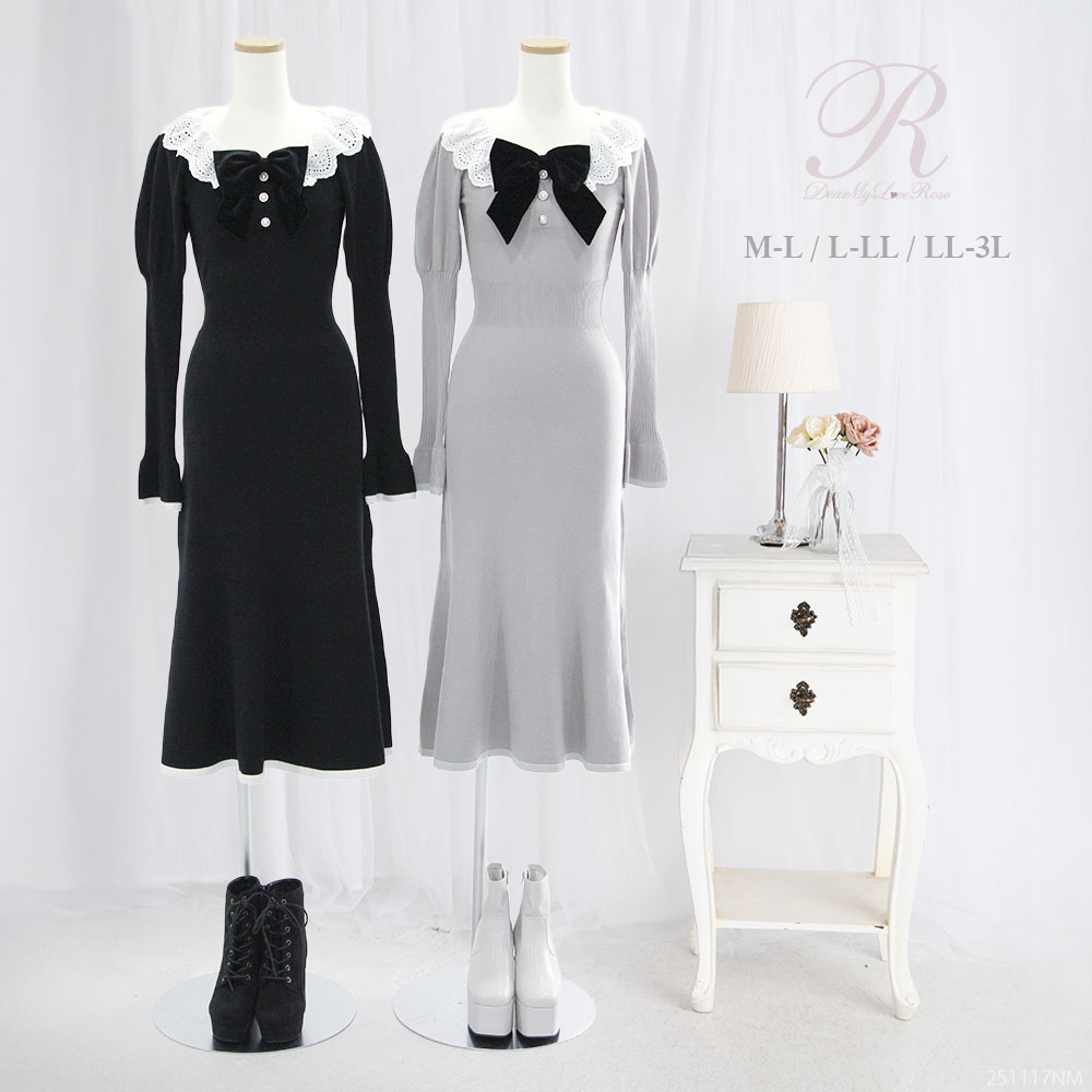 マルチWAY配色ニットワンピース【大きいサイズ有り】