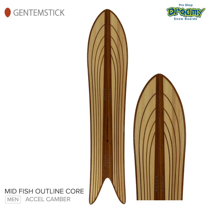 GENTEM STICK ゲンテンスティック MID FISH OUTLINE CORE 152 181016 フィッシュ メンズ アクセルキャンバー 国産 スノーボード 板 スノーサーフィン 正規品