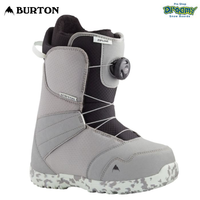 BURTON バートン Kids 039 Zipline BOA Snowboard Boots 131911 ジップライン スノーボードブーツ ミディアム オールマウンテン キッズ Gray/Neo-Mint 正規品