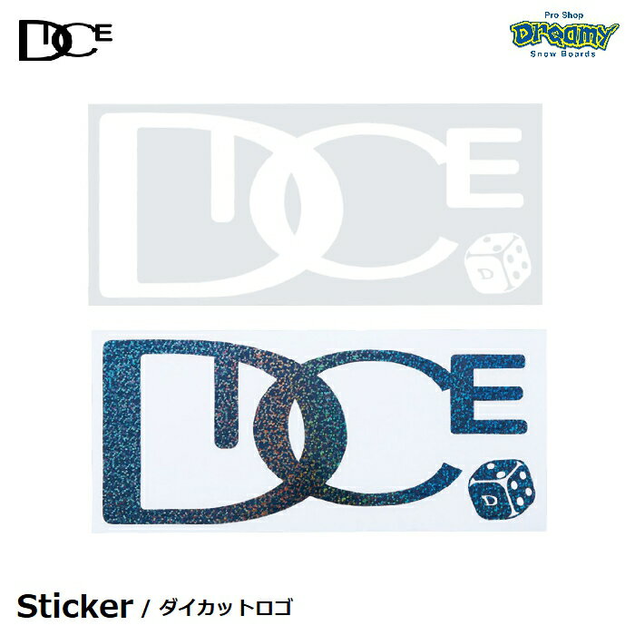 DICE ダイス Sticker ステッカー ダイカットロゴ Lサイズ 250×107mm ホワイト クロム 日本製 23-24 正規品