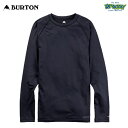 BURTON バートン Men's Burton Midweight X Base Layer Crewneck 221921 ベースレイヤー スリムフィット 4WAYストレッチ 防臭加工 速乾 透湿 サムホール 正規品