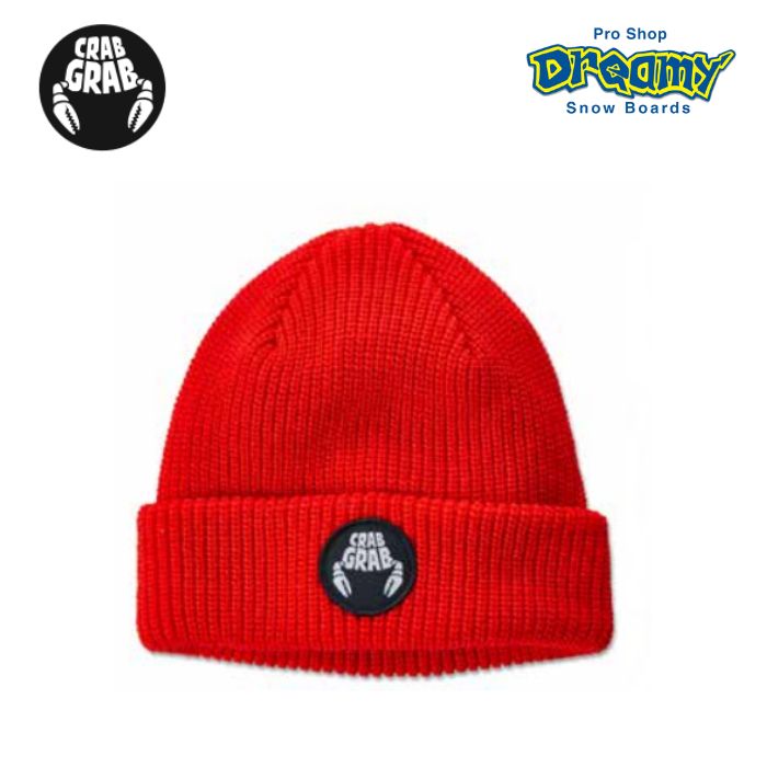 23-24 CRABGRAB クラブグラブ CIRCLE PATCH BEANIE ビーニー RED ロゴ 正規品