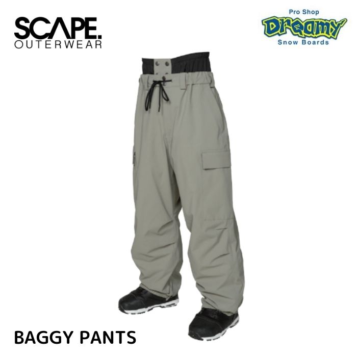 24-25 SCAPE エスケープ BAGGY PANTS 711-243-34 LIGHT KHAKI スノーパンツ ウェア 耐水圧10000mm 2LAYER 正規品