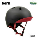 BERN バーン NINO ヘルメット BEVJB MATTE BLACK RED VISOR 子供用 US FIT スケートボード スノーボード 正規品