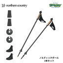 northern country ノーザンカントリー ノルディックポール 2本セット アルミニウム BK TR-3004 正規品