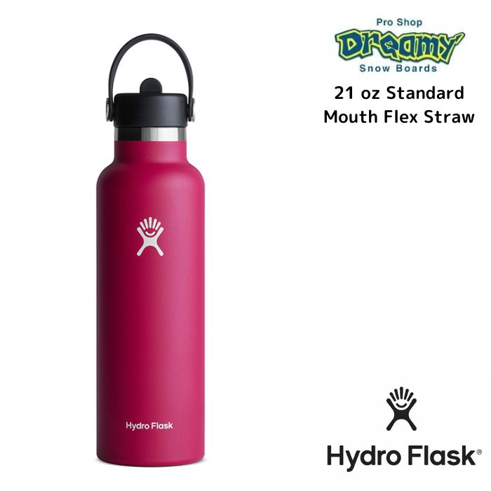 HydroFlask ϥɥե饹 21 oz Standard Mouth Flex Straw Snapper 8901140085221 621ml ƥ쥹ܥȥ Ǯ¤ ȥɥ  