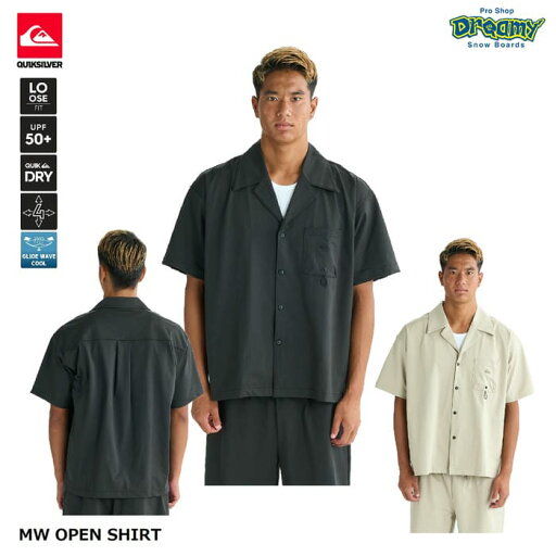 QUIKSILVER MW OPEN SHIRT QSH252001 オープンシャツ ルーズフィット 半袖 UVカット 吸水速乾 4WAYストレッチ 胸ポケット ロゴ刺? クイックシルバー 正規品 QUIKSILVER MW OPEN SHIRT QSH252001 オープンシャツ ルーズフィット 半袖 UVカット 吸水速乾 4WAYストレッチ 胸ポケット ロゴ刺? クイックシルバー 正規品