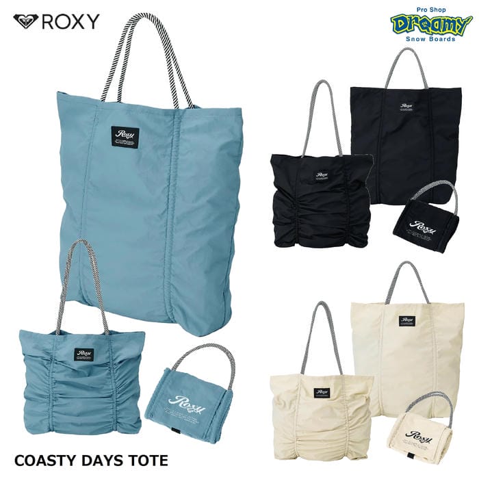 Rakuten - ROXY COASTY DAYS TOTE RBG261307 トートバッグ 2WAY パッカブル 撥水 肩掛け 斜め掛け ショルダーバッグ 縦長シルエット サイズ調整 ロゴ ロキシー 正規品