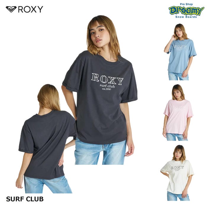 乐天商城 - ROXY SURF CLUB RST262037 Tシャツ半袖 抗菌防臭 接触冷感 袖口ロールアップ GREEN MINT 発泡プリント シンプル ベーシック コットン レーヨン ロキシー 正規品