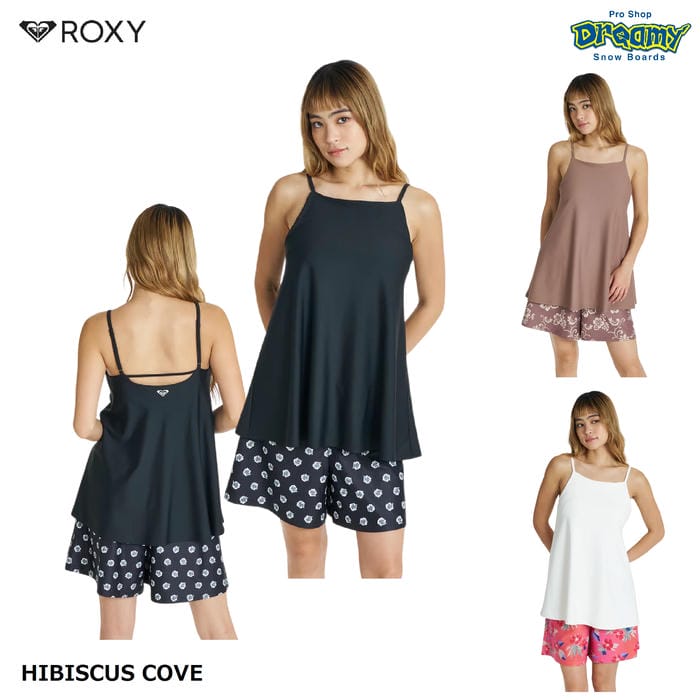 ROXY HIBISCUS COVE RSW262005 水着セット タンキニ 取り外し可能パッド 調節可能ショルダーストラップ インナーショーツ一体型 キュロット ロキシー 正規品
