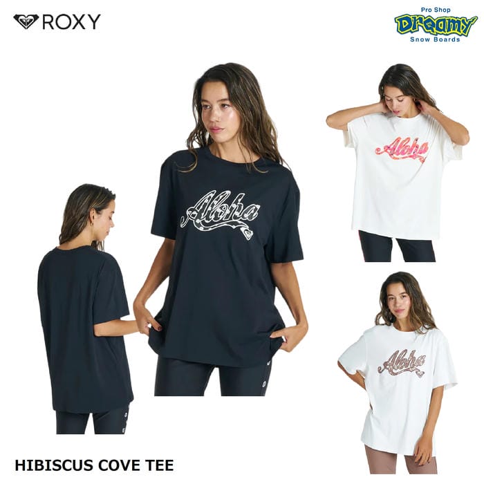 Rakuten - ROXY HIBISCUS COVE TEE RLY262022 ラッシュガード Tシャツ 半袖 UVカット 速乾 水陸両用 塩素対応 オーバーサイズシルエット パウダータッチ ロキシー 正規品