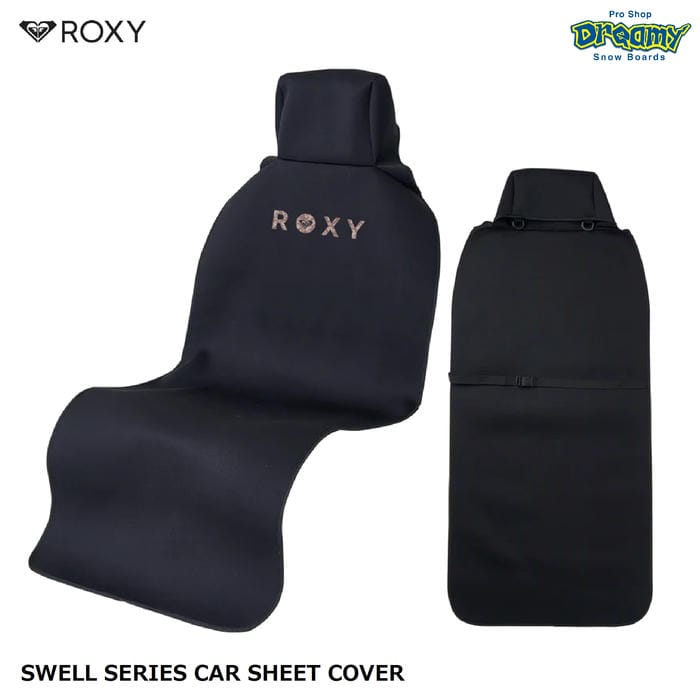 ROXY SWELL SERIES CAR SHEET COVER RSA262701 シートカバー 車用 防水 ズレ防止ベルト Dカン2個付き ネオプレン素材 簡単取り付け ロゴ BLK ロキシー 正規品