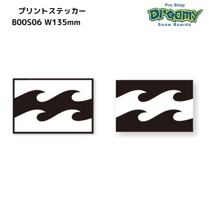 BILLABONG W135mm プリントステッカー STICKERS プリントタイプ B00S06 BLK WHT ロ...