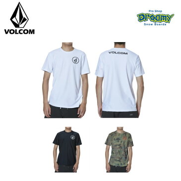 VOLCOM ボルコム メンズ ラッシュガード Apac Circle S/S RG 50+UVカット ラッシュTシャツ 半袖 ロゴ N01119G0 WHT BLK CAM 2019 SPRING モデル 正規品