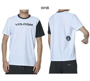 VOLCOM ボルコム メンズ ラッシュガード Apac Euro Corpo SS RG 50+UVカット ラッシュTシャツ 半袖 ロゴ N01119G1 WHB BLK 2019 SPRING モデル 正規品