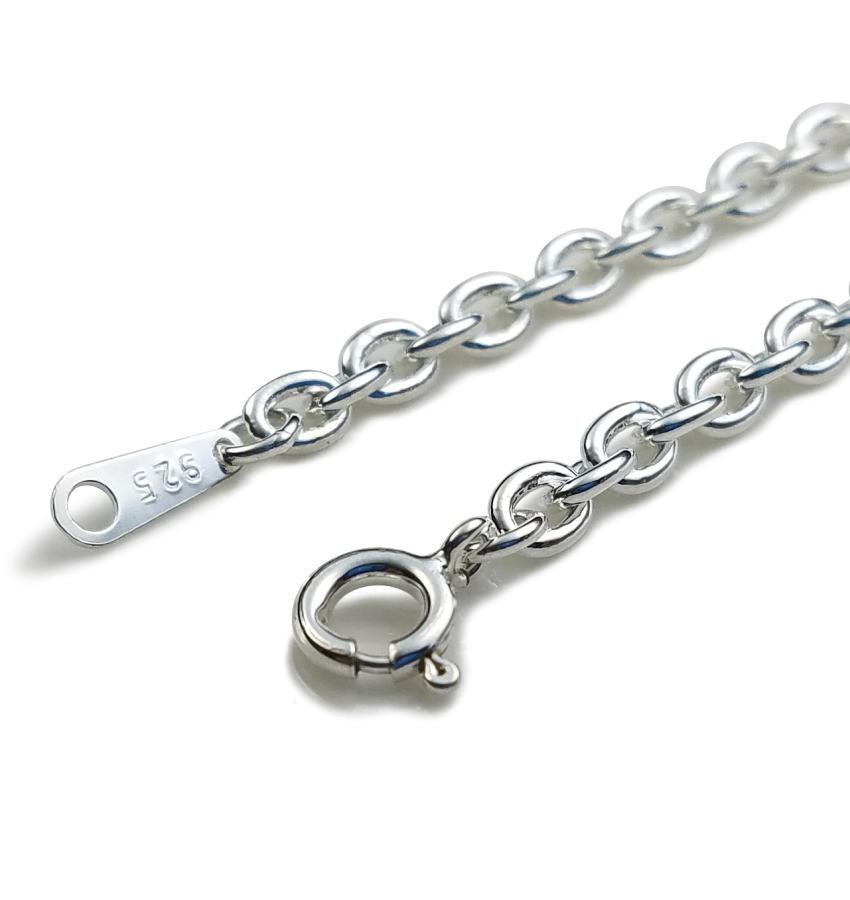 Silver - 【幅3.4mm】CL100 小豆チェーン シルバーネックレス レディース メンズ 鎖 ペンダント用 メンズ silver925 シルバー925 シルバーアクセ
