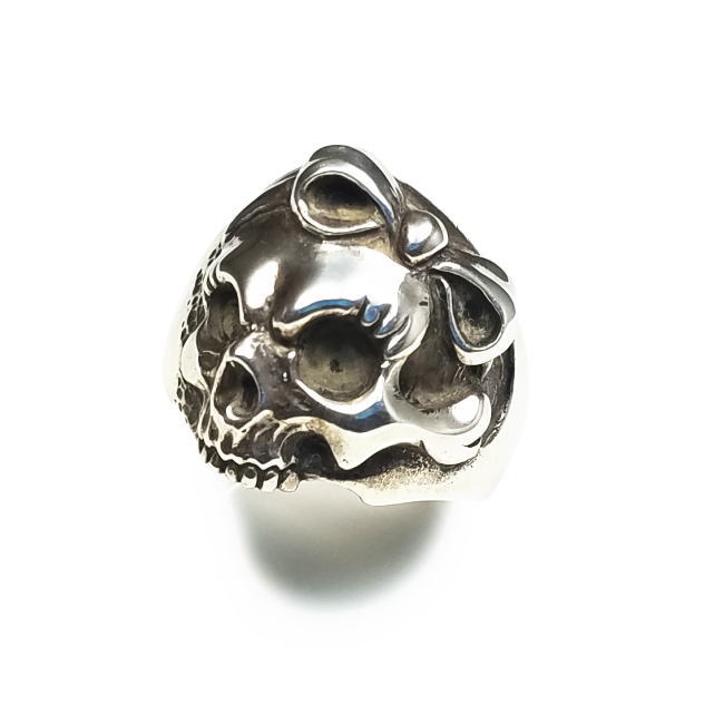 送料無料 【drive シルバーアクセサリー】 ドライヴ dr-050 ゴスロリスカルリング シルバーリング メンズ silver925 シルバー925 シルバーアクセ ドクロ リボンスカル カチューシャ