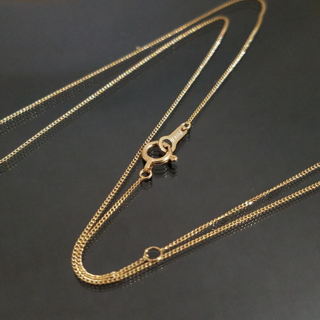 【0.7mm/40cm】k10ゴールド 喜平チェーン ゴールド 調整カン付きネックレス レディース 10金 キヘイ 鎖 ペンダント用 アジャスターチェーン