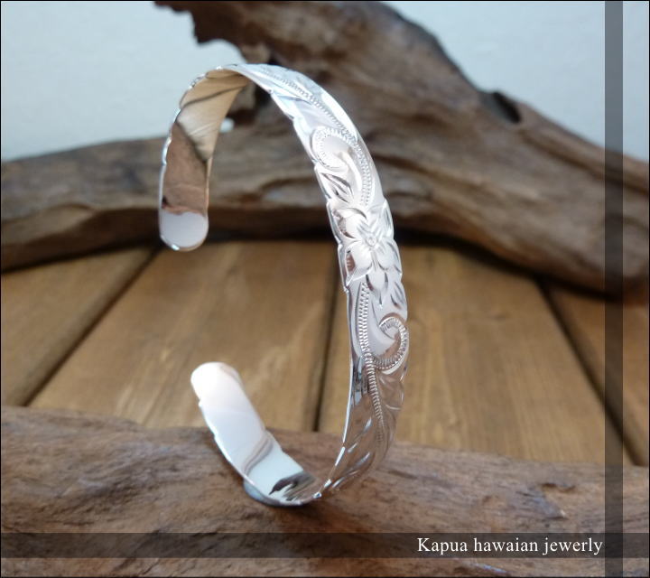 送料無料 【kapua ハワイアンジュエリー DREDLINE】hb-013 10mm幅 カットアウト カフバングル メンズ レディース silver925 シ...