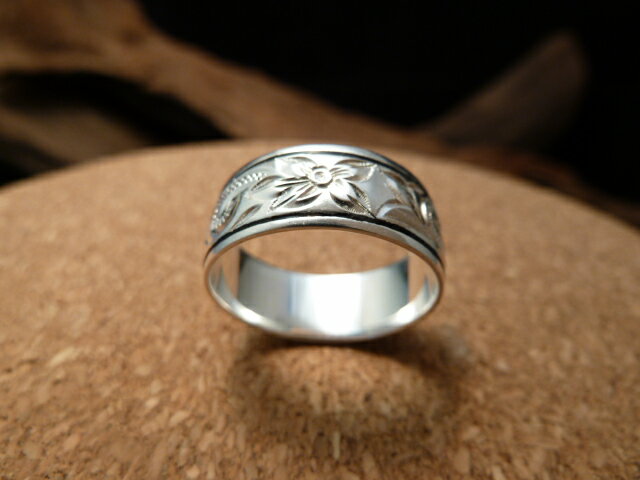 【kapua ハワイアンジュエリー 】hr-012 8mmブラックボーダーリング レディース メンズ silver925 シルバー925 シルバーアクセサリー ...
