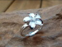 【kapua ハワイアンジュエリー】hr-01 ワンプルメリアリング ロジウムコーティング レディース silver925 シルバー925 シルバーアクセ ハワ...