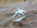 【kapua ハワイアンジュエリー 】hr-021 ホヌ&CZバンドリング 海亀 レディース メンズ silver925 シルバー925 シルバーアクセサリー ハワジュ 指輪 波 プルメリア 誕生日 プレゼント 記念日 贈り物 スクロール