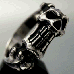 【KAGEMARU DESIGNS カゲマルデザイン】スカルシリーズ LONG TEETH SKULL RING ロングティーススカルリング 髑髏 指輪 メンズ silver925 シルバー925 シルバーアクセ