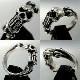 【KAGEMARU DESIGNS カゲマルデザイン】スカルシリーズ LONG TEETH SKULL RING ロングティーススカルリング 髑髏 指輪 メンズ silver925 シルバー925 シルバーアクセ