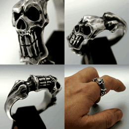 【KAGEMARU DESIGNS カゲマルデザイン】スカルシリーズ LONG TEETH SKULL RING ロングティーススカルリング 髑髏 指輪 メンズ silver925 シルバー925 シルバーアクセ