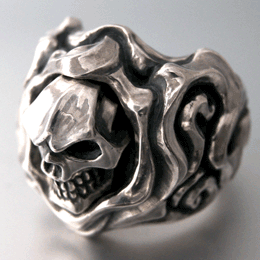 【KAGEMARU DESIGNS カゲマルデザイン】スカルシリーズ HELL'S SKULL Ver2 RING ヘルズスカルリング 髑髏 指輪 メンズ silver925 シルバー925 シルバーアクセ