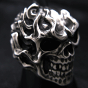 yKAGEMARU DESIGNS JQ}fUCzXJV[Y SKULL and FLAMES RING XJAhtCXO  w Y silver925 Vo[925 Vo[ANZ