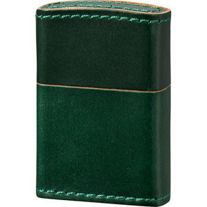 送料無料 【ZIPPO オイルライター】ZIPPO-006 ブライドルレザー グリーン 牛革 本革 革巻き メンズ レディース ジッポ 箱付き 保証書付