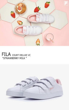 フィラ スニーカー FILA レディース COURT DELUXE VC コート デラックス ベルクロ WHITE ホワイト PINK ピンク FS1SIB1151X シューズ