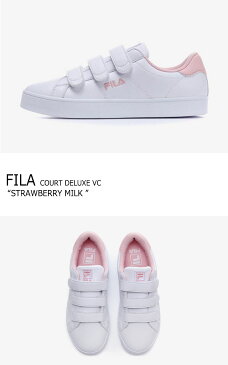 フィラ スニーカー FILA レディース COURT DELUXE VC コート デラックス ベルクロ WHITE ホワイト PINK ピンク FS1SIB1151X シューズ