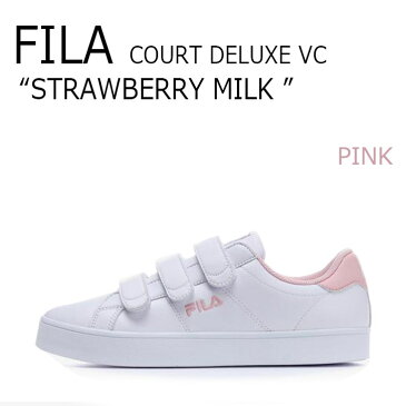 フィラ スニーカー FILA レディース COURT DELUXE VC コート デラックス ベルクロ WHITE ホワイト PINK ピンク FS1SIB1151X シューズ