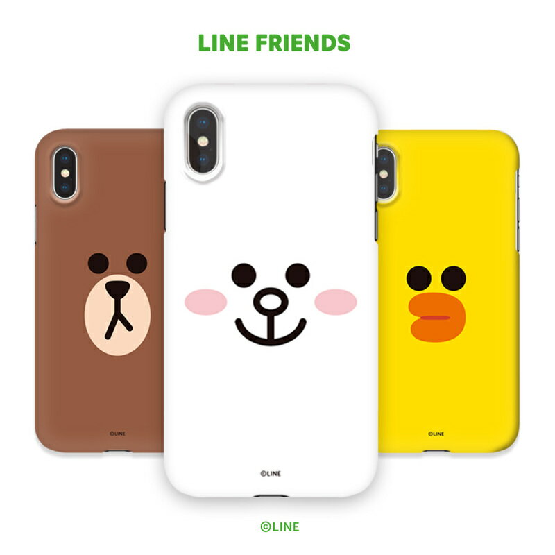 iPhone XS / X ケース iPhone XS Max ケース iPhone XR ケース LINE FRIENDS SLIM FIT FACE（ラインフレンズ スリムフィット フェイス）アイフォン カバー お取り寄せ