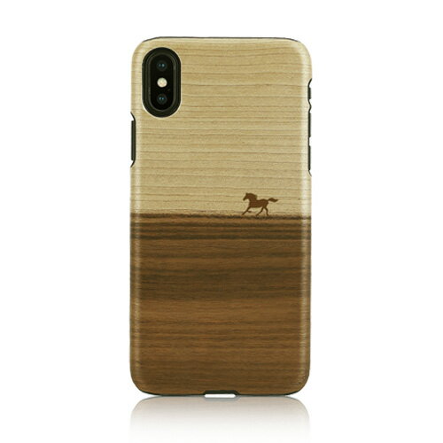 iPhone XS Max ケース 天然木 Man&Wood Mustang（マンアンドウッド マスタング）アイフォン カバー 木製 お取り寄せ