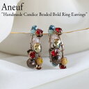 アネーフ ピアス Aneuf レディース メンズ Candice Beaded Bold Ring Earrings キャンディス ビーズ ボールド リング イヤリング MULTI マルチ 韓国アクセサリー hdcdbdrg ACC