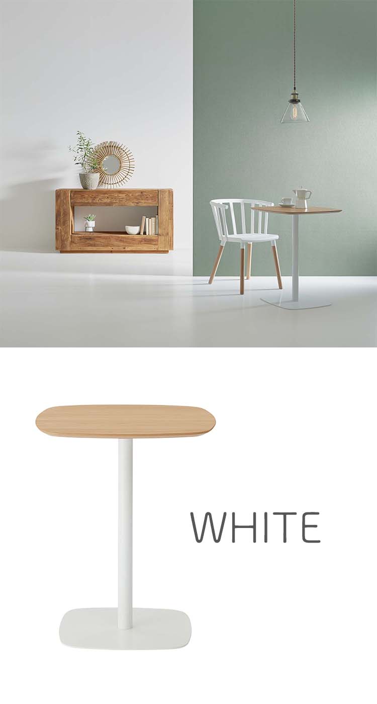 カフェテーブル カウンターテーブル テーブル レストランテーブル スクエア 正方形 四角 天板 おしゃれ シンプル 北欧 ナチュラル 木製 オーク カフェ ミックス 白 ホワイト グレー PT-993GY/WH インテリア OTTD [3]