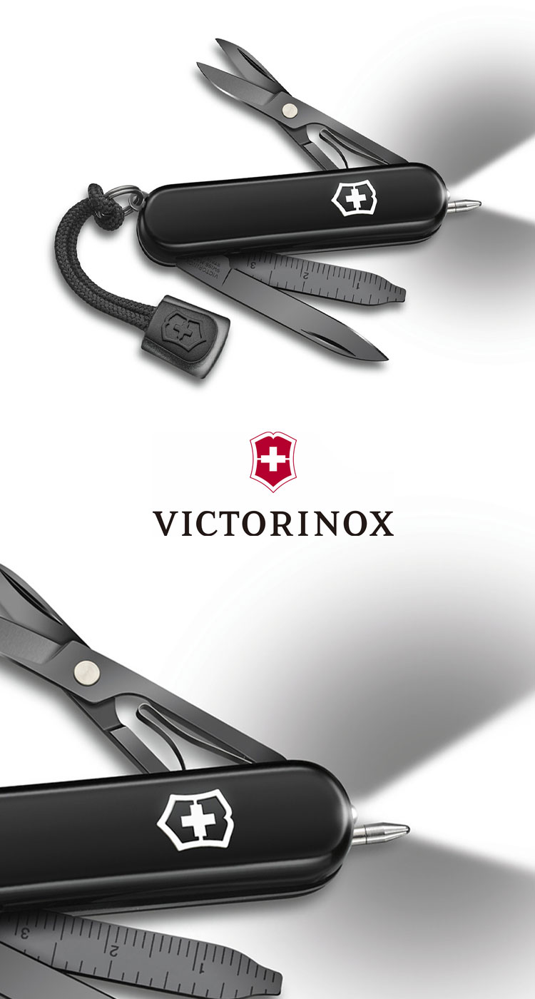 VICTORINOX ナイフ 万能ナイフ 十徳ナイフ ビクトリノックス 正規品 シグネチャー ライト オニキス ブラック マルチツール 多機能 小型 軽量 コンパクト 折りたたみ スイス製 キャンプ LEDライト ボールペン レジャー 登山 釣り 料理 ブラック 0.6226.31P アウトドア OTTD