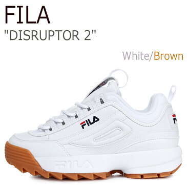 フィラ スニーカー FILA メンズ レディース DISRUPTOR 2 ディスラプター2 White Brown ホワイト ブラウン FS1HTA1072X シューズ