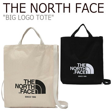 ノースフェイス トートバッグ THE NORTH FACE メンズ レディース BIG LOGO TOTE ビッグ トート バッグ IVORY BLACK アイボリー ブラック NN2PK09J/L バッグ 【中古】未使用品