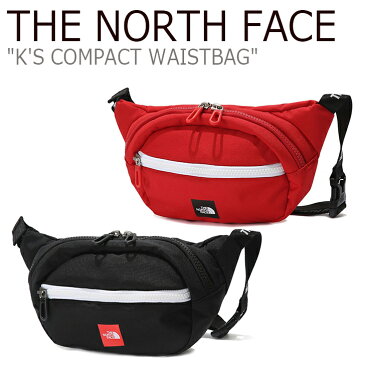 ノースフェイス ウエストポーチ THE NORTH FACE キッズ K'S COMPACT WAISTBAG コンパクト ウエストバッグ RED BLACK レッド ブラック NN2HK01S/R バッグ 【中古】未使用品