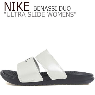 ナイキ サンダル NIKE レディース BENASSI DUO ULTRA SLIDE WOMENS ベナッシ デュオ ウルトラ スライド ウーマン WHITE ホワイト BLACK ブラック 819717-006 シューズ 【中古】未使用品