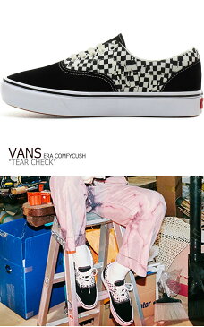 バンズ エラ スニーカー VANS メンズ レディース ERA COMFYCUSH TEAR CHECK エラ コンフィークッシュ ティアチェッカー BLACK ブラック TRUE WHITE ホワイト VN0A3WM9V9Y1 シューズ